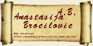 Anastasija Broćilović vizit kartica